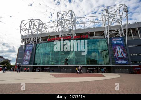 General view outside Old Trafford Stadium ahead of the 25th Betfred Super League Grand Final match St Helens vs Leeds Rhinos at Old Trafford, Manchester, United Kingdom, 23rd September 2022  (Photo by James Heaton/News Images) Stock Photo