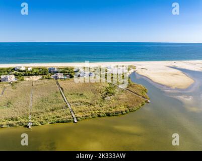 aerial view of w scott cameron beach and vicinity Stock Photo