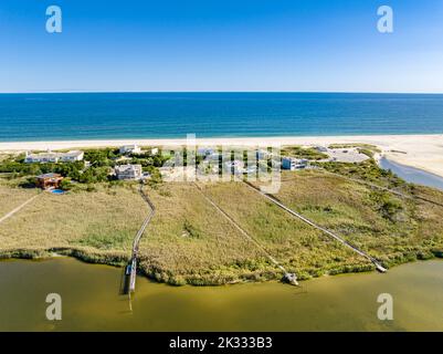 aerial view of w scott cameron beach and vicinity Stock Photo