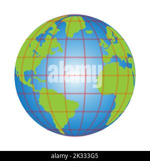 latitude and longitude diagram of earth Stock Vector