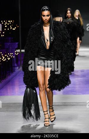 Imaan Hammam on the runway during the 2014 Victoria's Secret Fashion Show  at Earl's Court Exhibition Centre in London on December 2, 2014. UPI/Paul  Treadway Stock Photo - Alamy