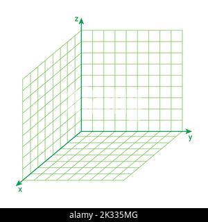 3d space coordinate system on white background. Stock Vector