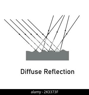 Specular and diffuse reflection diagram. Scientific vector illustration ...