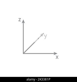 3d space coordinate system on white background. Stock Vector