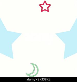 star and moon shaped seamless pattern Stock Photo