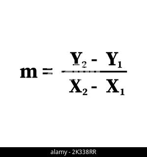 the slope of a line equation formula Stock Vector