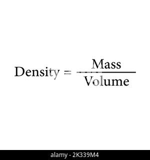 the density formula in chemistry Stock Vector