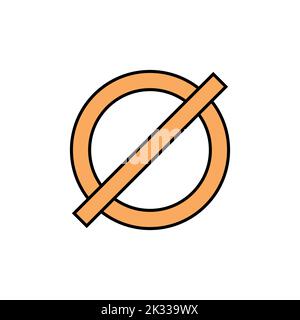 Empty set or null set or slashed zero icon symbol in mathematics Stock Vector