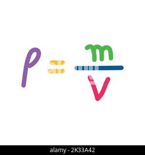 the density formula in chemistry Stock Vector