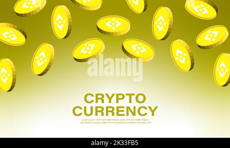 Banner crypto currency with falling money Stock Vector