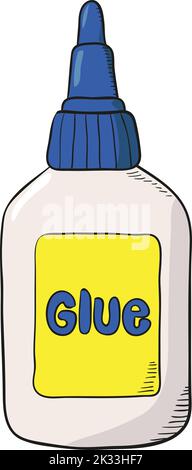 Cartoon glue bottle isolated on white. Vector illustration Stock Vector