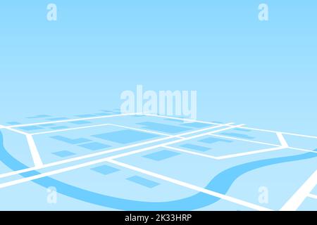City map in flat style. Image of the city from above Stock Vector