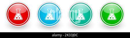 Science, laboratory, chemistry icon vector icons, colorful glossy buttons on white Stock Vector