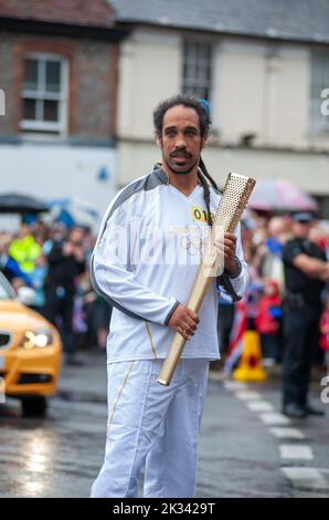 Wallingford Olympic Torch Procession, July 10th 2012 Stock Photo