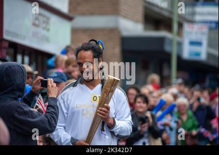 Wallingford Olympic Torch Procession, July 10th 2012 Stock Photo