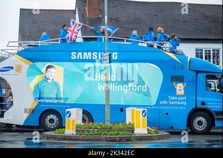 Samsung Lorry comes through Wallingford Olympic Torch Procession, July 10th 2012 Stock Photo