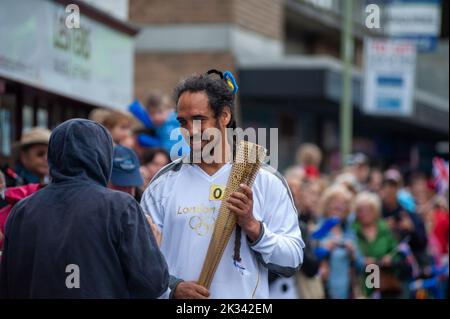 Wallingford Olympic Torch Procession, July 10th 2012 Stock Photo