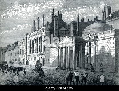 York House London 18th century illustration. Pall Mall Duke of York house in London near St James Palace. Stock Photo
