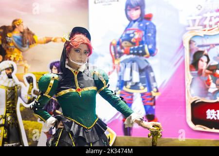 Chiba, Japan. 17th Sep, 2022. Female cosplayer of Tokyo Game Show 2022. After a two years break forced by the Covid-19 pandemic, the Tokyo Game Show returned to Makuhari Messe in Chiba, Japan. (Photo by Stanislav Kogiku/SOPA Images/Sipa USA) Credit: Sipa USA/Alamy Live News Stock Photo