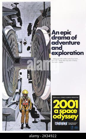 Vintage 1960s Film Poster - 2001: A SPACE ODYSSEY. Year: 1968. Director: STANLEY KUBRICK. Credit: M.G.M. Stock Photo