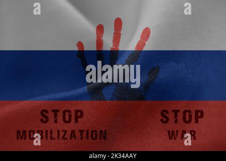 Russian Mobilization, Mobilization Russian Army for fighting on Ukraine. Stop Mobilization and Stop war Stock Photo