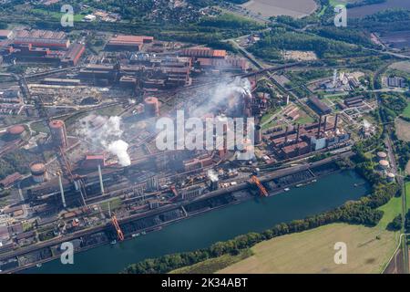 Aerial view of the Salzgitter AG steelworks, Qualm, Lower Saxony, Germany Stock Photo