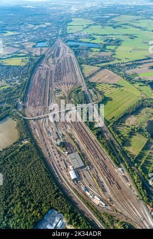 Aerial view of Maschen marshalling yard, Lower Saxony, Germany Stock Photo