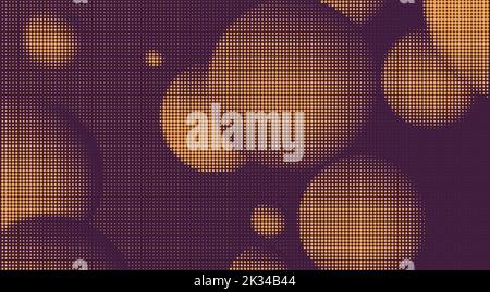 Floating bubbles halftone graphic. Fluid and spheres dot design. Stock Vector