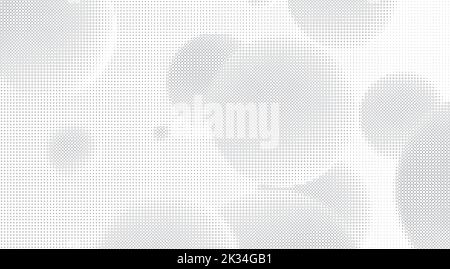 Floating bubbles halftone graphic. Fluid and spheres dot design. Stock Vector