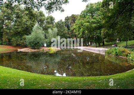 Oslo, Norway, September 2022: Palace Park surrounding the Royal Palace in Oslo. Stock Photo