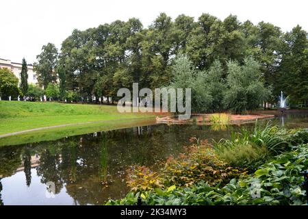 Oslo, Norway, September 2022: Palace Park surrounding the Royal Palace in Oslo. Stock Photo