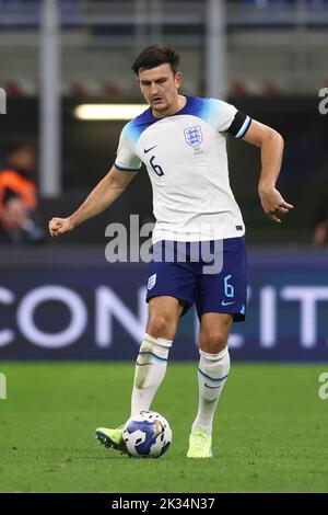 Milan, Italy, 23rd September 2022. Harry Maguire of England during the UEFA Nations League match at Stadio Giuseppe Meazza, Milan. Picture credit should read: Jonathan Moscrop / Sportimage Stock Photo
