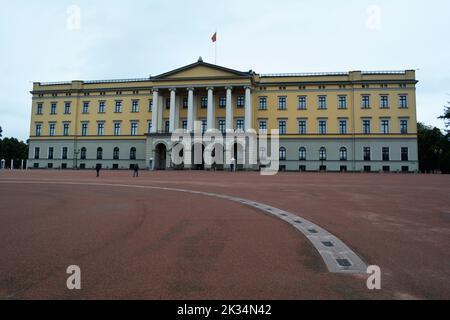 Oslo, Norway, September 2022: Front façade of The Royal Palace building. Stock Photo