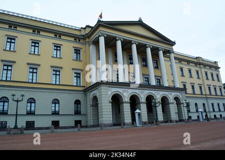 Oslo, Norway, September 2022: Front façade of The Royal Palace building. Stock Photo