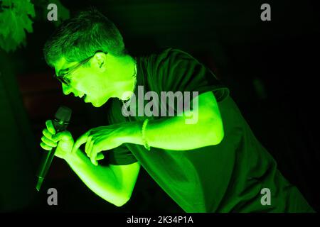 Allston, MA, USA. 22nd Sep, 2022. DAIM Boy performing at Joe Rez Fall '22 concert in Allston on September 22, 2022. Credit: Katy Rogers/Media Punch/Alamy Live News Stock Photo