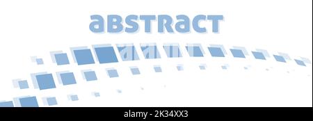 Simple abstraction with blue dotted rows of squares. Minimal vector graphic pattern Stock Vector