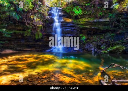 Scenic freshwater Gordon falls in Blue Mountains national park Leura walking tracks of Australia. Stock Photo