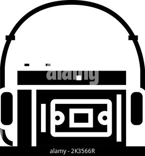 cassette audio player glyph icon vector illustration Stock Vector Image ...