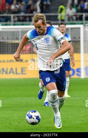 San Siro stadium, Milan, Italy, September 23, 2022, England’s Harry Kane  during  Italy vs England - football UEFA Nations League match Stock Photo