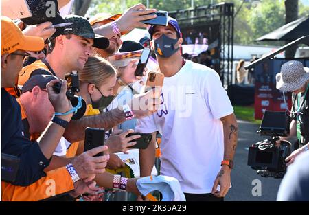 Ferrari on top down under at the Australian Formula One Grand Prix Featuring: Daniel Ricciardo Where: Melbourne, Australia When: 10 Apr 2022 Credit: WENN Stock Photo