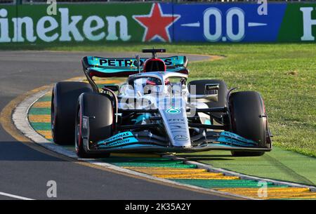 Ferrari on top down under at the Australian Formula One Grand Prix Featuring: George Russell Where: Melbourne, Australia When: 10 Apr 2022 Credit: WENN Stock Photo