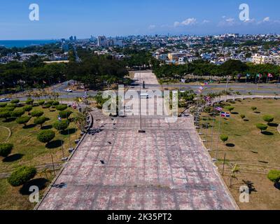 Beautiful aerial view of the Colon Lighthouse in Santo Domingo Dominican Republic Stock Photo