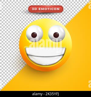 a 3d laughing goofy emoji with teeth - happy facial expressions Stock ...