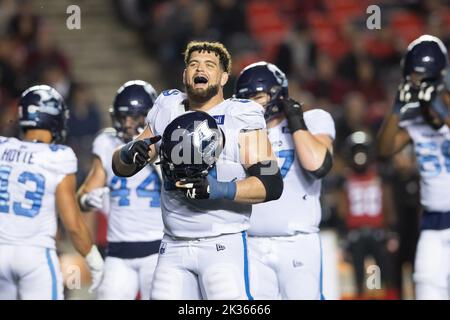 Ottawa, Canada. 24th Sep, 2022. Toronto Argonauts offensive lineman Dariusz Bladek (65) during the CFL game between Toronto Argonauts and Ottawa Redblacks held at TD Place Stadium in Ottawa, Canada. Daniel Lea/CSM/Alamy Live News Stock Photo