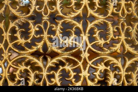 Golden Pattern, Arabesque Background, Window and Door Texture, Stock Photo