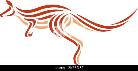 Abstract Design of Kangaroo Jumping Stock Vector