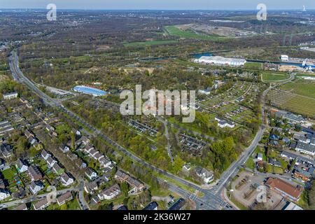 Aerial view, ZOOM Erlebniswelt Zoo, Bismarck, Gelsenkirchen, Ruhr area, North Rhine-Westphalia, Germany, DE, Europe, Recreational facility, Recreation Stock Photo
