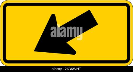 Diagonal Arrow Left Sign On White Background Stock Vector