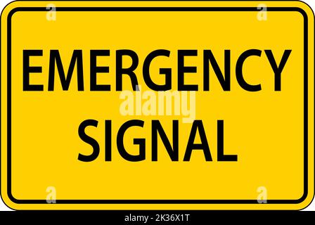 Emergency Signal Road Sign On White Background Stock Vector