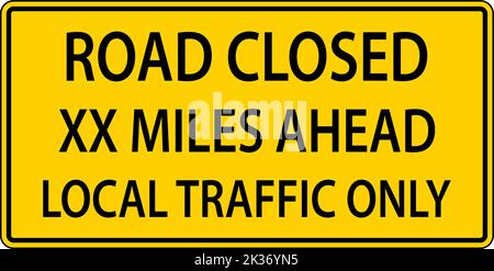 Road Closed Ahead Sign On White Background Stock Vector